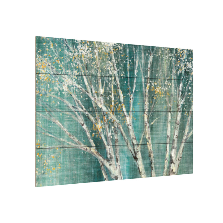 Wall Art 12 x 16 Inches Titled Blue Birch Ready to Hang Printed on Wooden Planks Image 3
