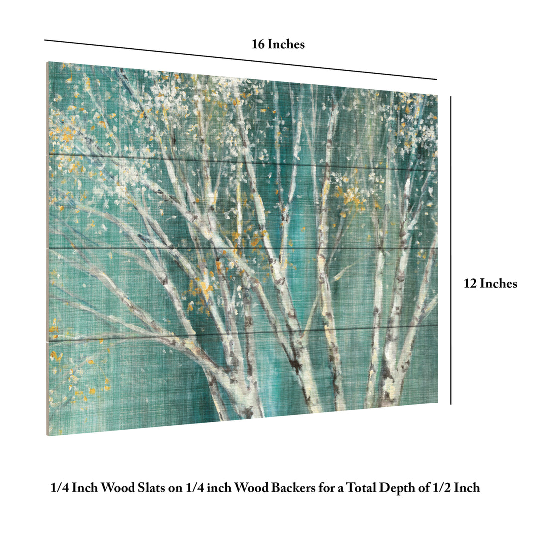 Wall Art 12 x 16 Inches Titled Blue Birch Ready to Hang Printed on Wooden Planks Image 6