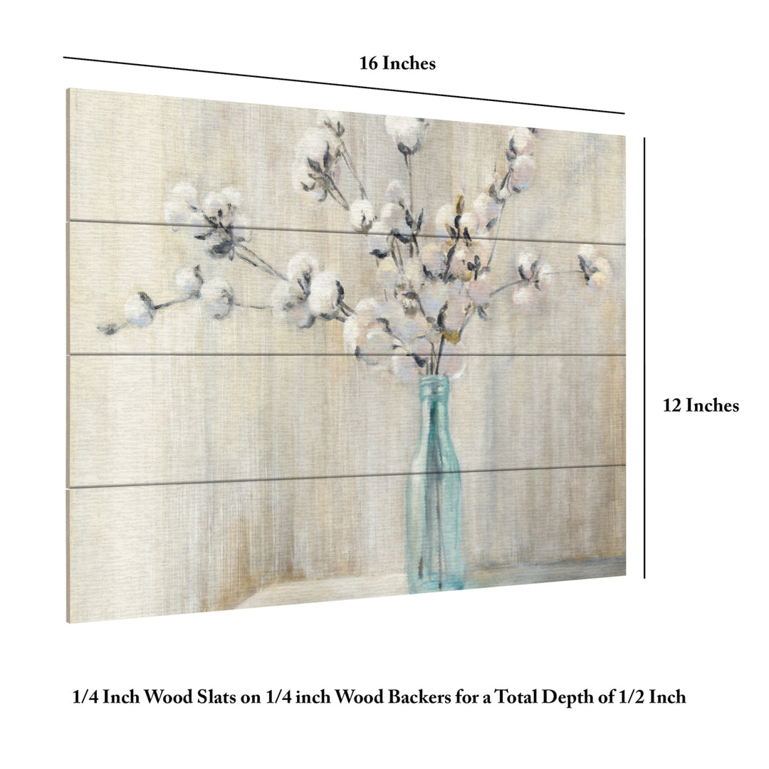Wall Art 12 x 16 Inches Titled Cotton Bouquet Crop Ready to Hang Printed on Wooden Planks Image 6