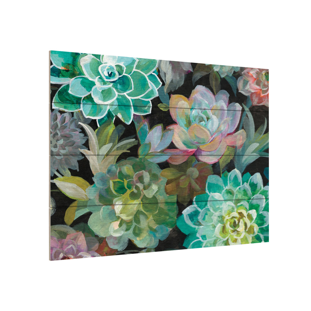Wall Art 12 x 16 Inches Titled Floral Succulents v2 Crop Ready to Hang Printed on Wooden Planks Image 3