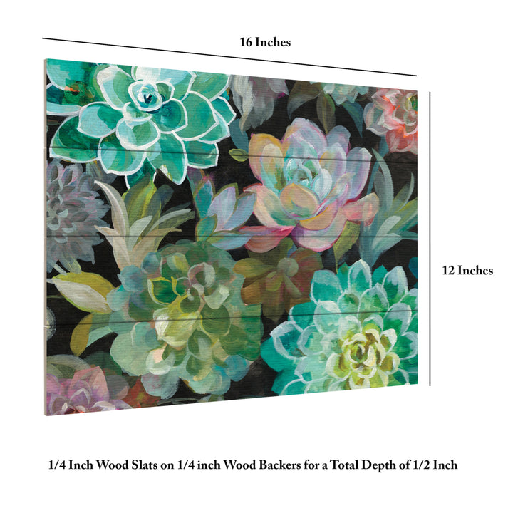 Wall Art 12 x 16 Inches Titled Floral Succulents v2 Crop Ready to Hang Printed on Wooden Planks Image 6