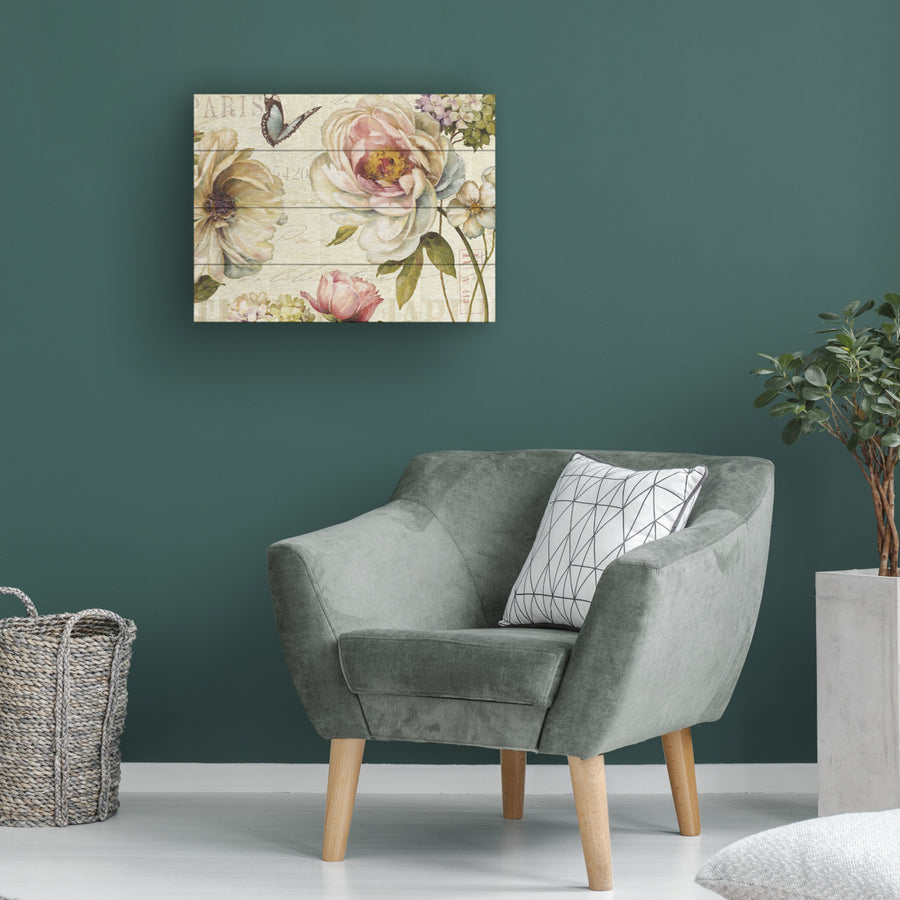 Wall Art 12 x 16 Inches Titled Marche de Fleurs IV Ready to Hang Printed on Wooden Planks Image 1
