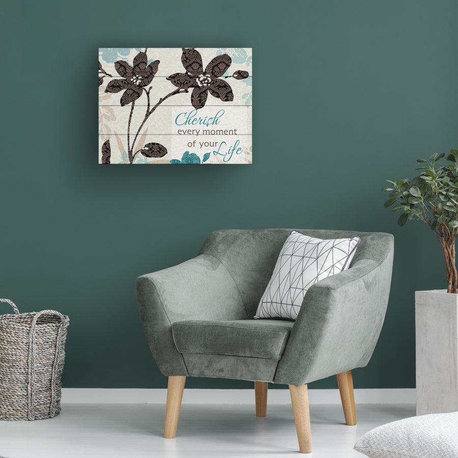 Wall Art 12 x 16 Inches Titled Botanical Touch Quote I Ready to Hang Printed on Wooden Planks Image 1