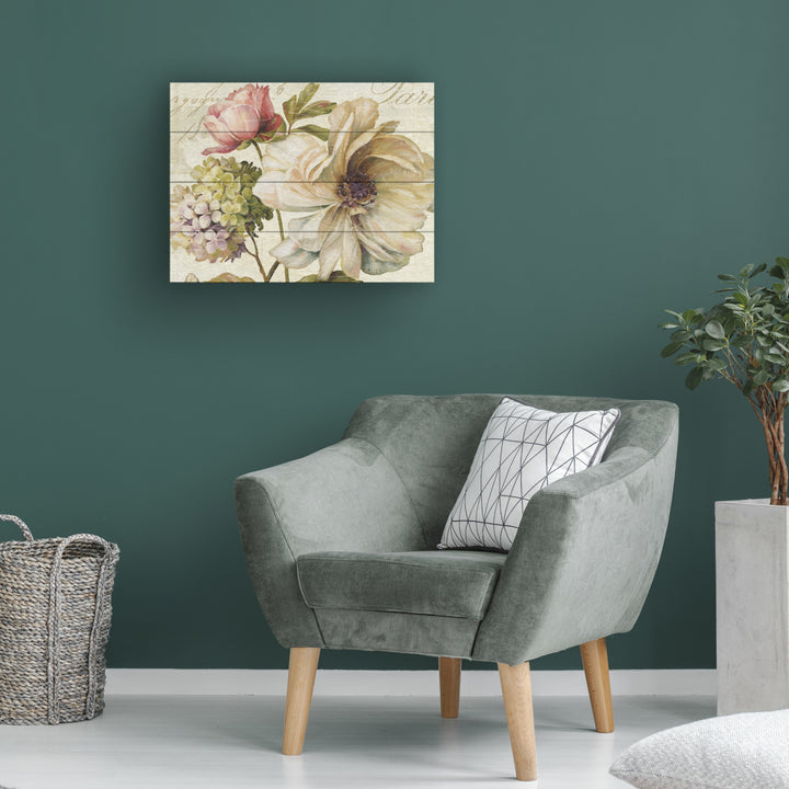 Wall Art 12 x 16 Inches Titled Marche de Fleurs II Ready to Hang Printed on Wooden Planks Image 1