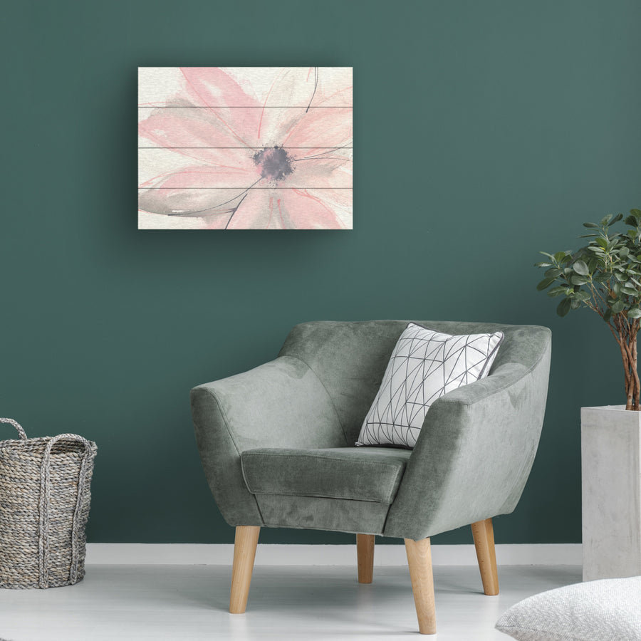 Wall Art 12 x 16 Inches Titled Blush Clematis I Ready to Hang Printed on Wooden Planks Image 1