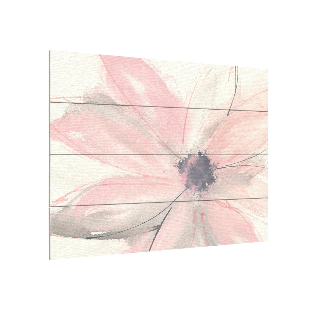 Wall Art 12 x 16 Inches Titled Blush Clematis I Ready to Hang Printed on Wooden Planks Image 3