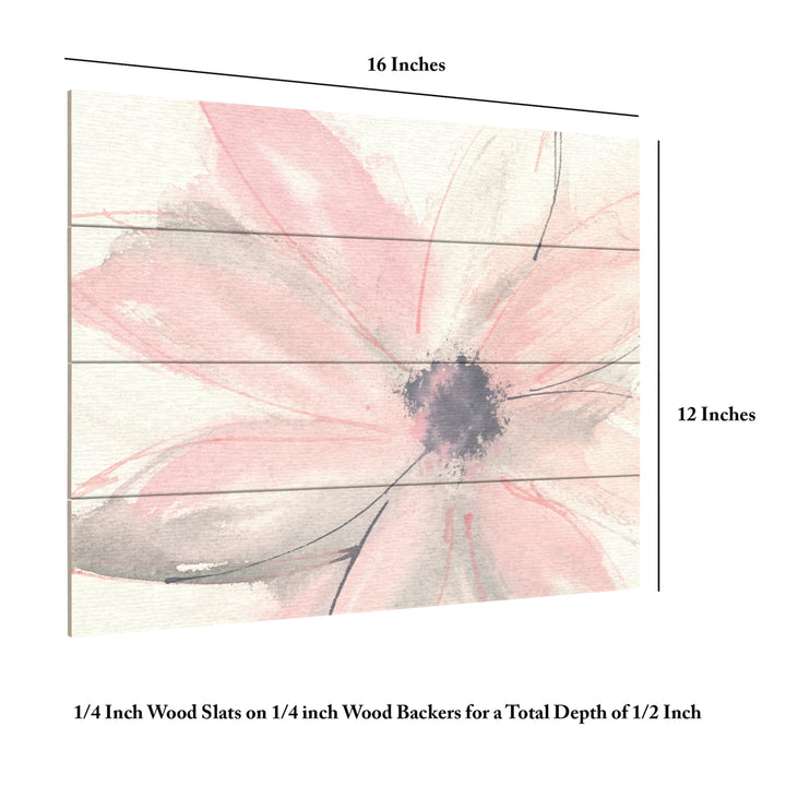Wall Art 12 x 16 Inches Titled Blush Clematis I Ready to Hang Printed on Wooden Planks Image 6