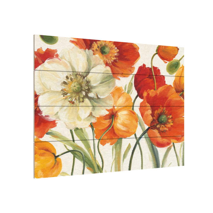 Wall Art 12 x 16 Inches Titled Poppies Melody I Ready to Hang Printed on Wooden Planks Image 3