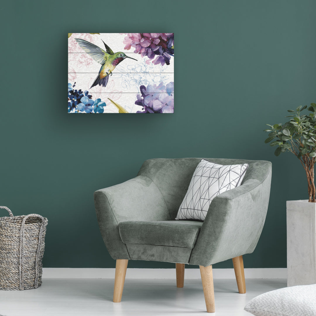 Wall Art 12 x 16 Inches Titled Spring Nectar Square II Ready to Hang Printed on Wooden Planks Image 1