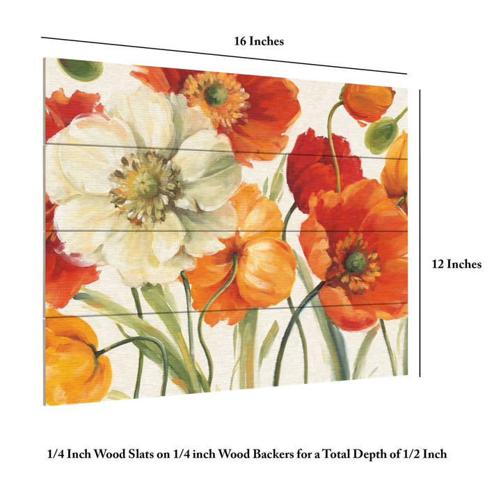 Wall Art 12 x 16 Inches Titled Poppies Melody I Ready to Hang Printed on Wooden Planks Image 6