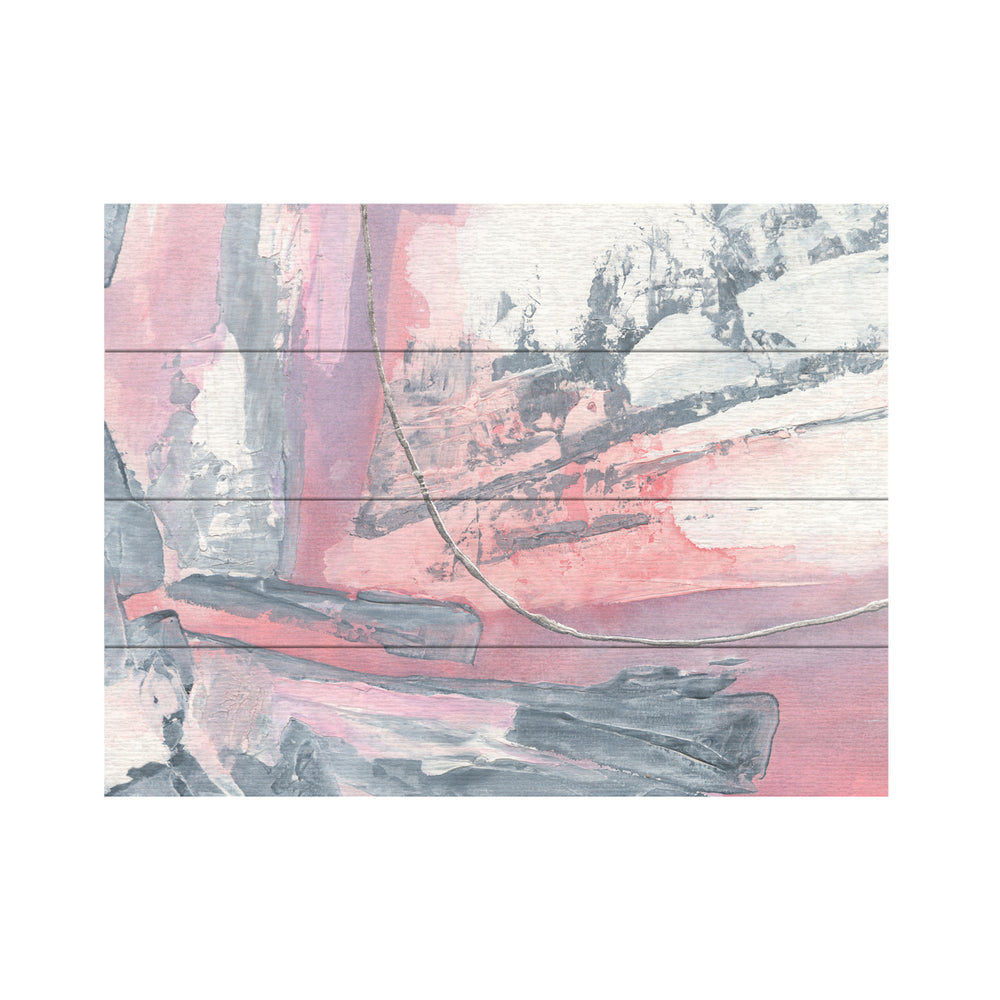 Wall Art 12 x 16 Inches Titled Whitewashed Blush I Ready to Hang Printed on Wooden Planks Image 2