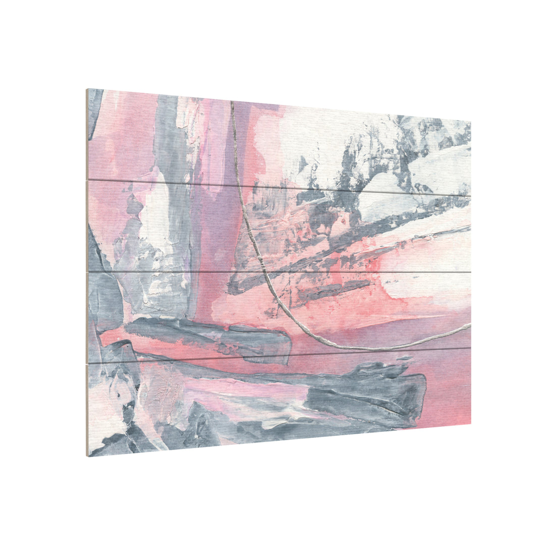 Wall Art 12 x 16 Inches Titled Whitewashed Blush I Ready to Hang Printed on Wooden Planks Image 3