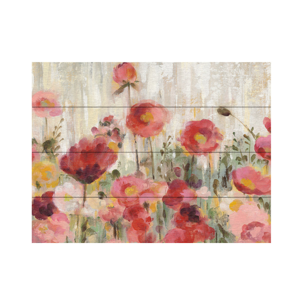 Wall Art 12 x 16 Inches Titled Sprinkled Flowers Crop Ready to Hang Printed on Wooden Planks Image 2