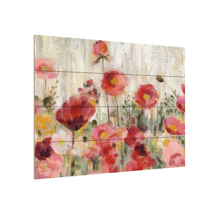 Wall Art 12 x 16 Inches Titled Sprinkled Flowers Crop Ready to Hang Printed on Wooden Planks Image 3