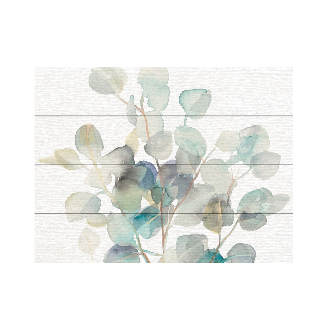 Wall Art 12 x 16 Inches Titled Eucalyptus III White Ready to Hang Printed on Wooden Planks Image 2