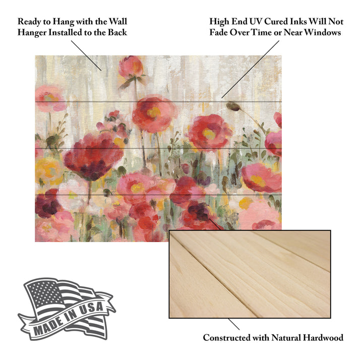 Wall Art 12 x 16 Inches Titled Sprinkled Flowers Crop Ready to Hang Printed on Wooden Planks Image 5
