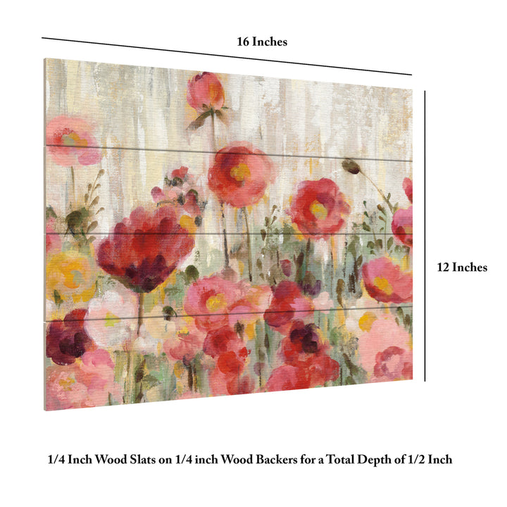 Wall Art 12 x 16 Inches Titled Sprinkled Flowers Crop Ready to Hang Printed on Wooden Planks Image 6
