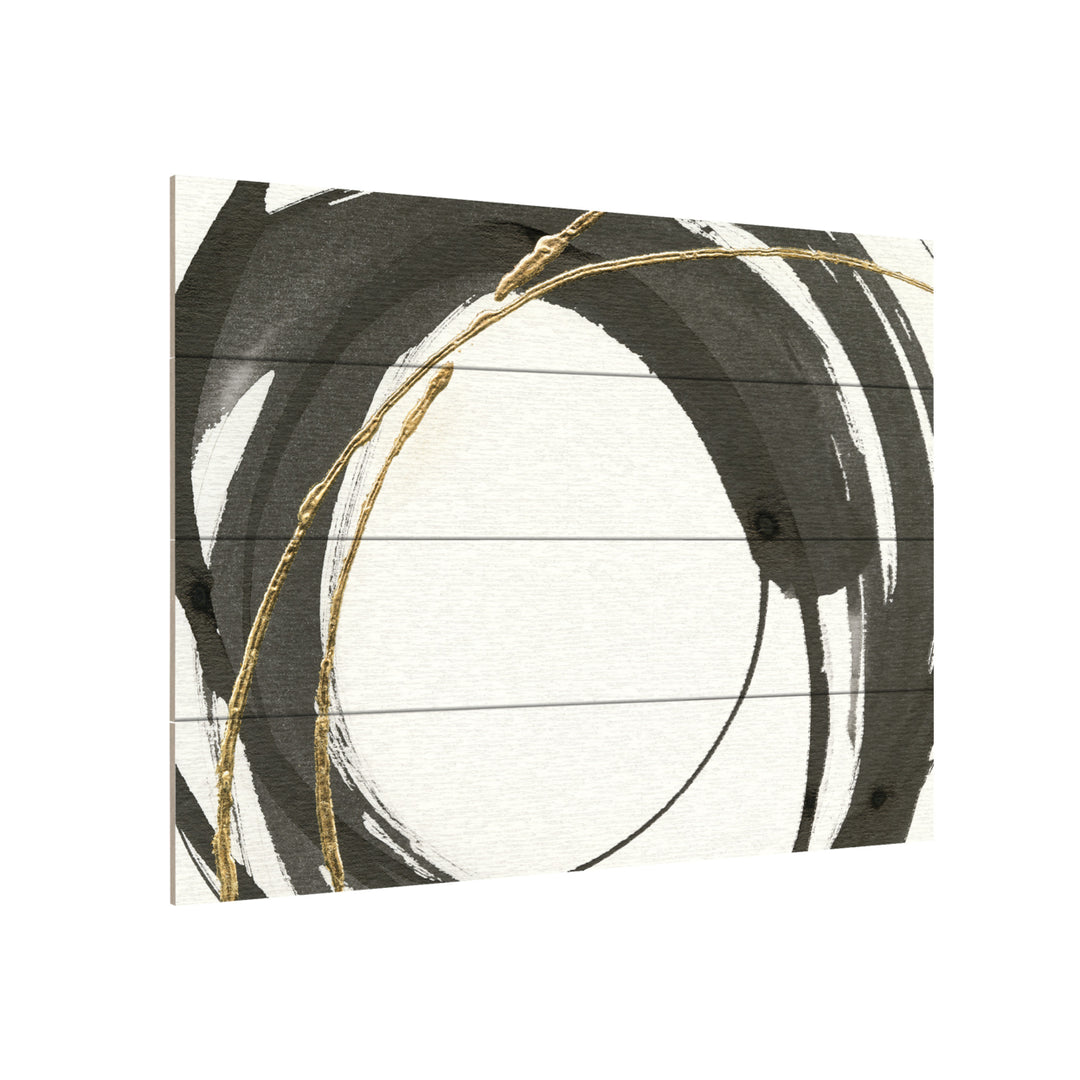 Wall Art 12 x 16 Inches Titled Gilded Enso IV Ready to Hang Printed on Wooden Planks Image 3