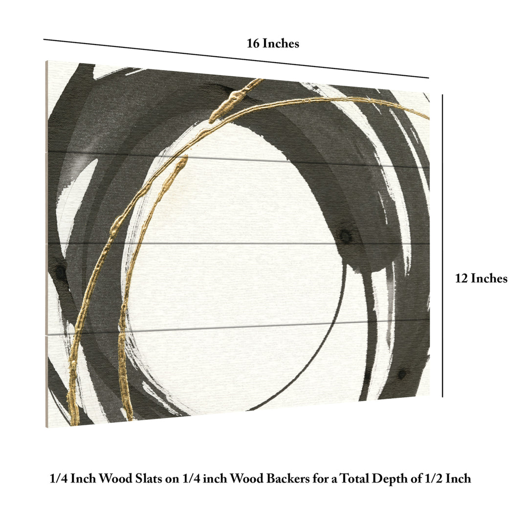 Wall Art 12 x 16 Inches Titled Gilded Enso IV Ready to Hang Printed on Wooden Planks Image 6