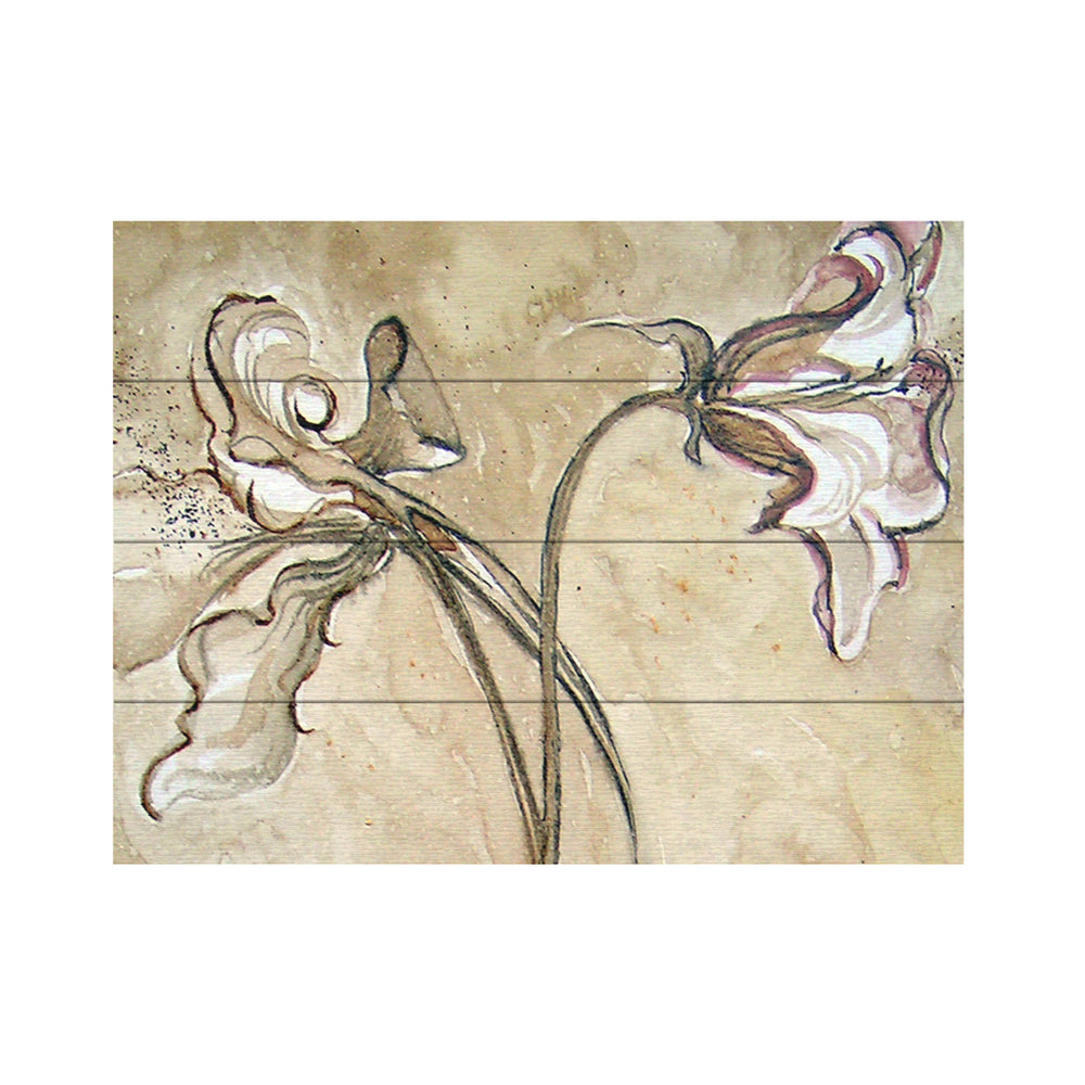 Wall Art 12 x 16 Inches Titled Flower Talks Ready to Hang Printed on Wooden Planks Image 2
