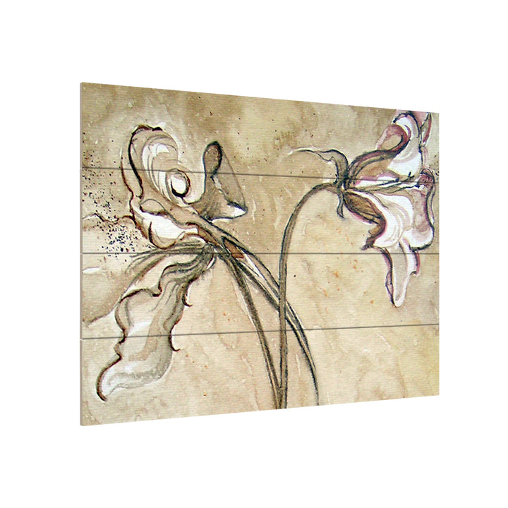 Wall Art 12 x 16 Inches Titled Flower Talks Ready to Hang Printed on Wooden Planks Image 3