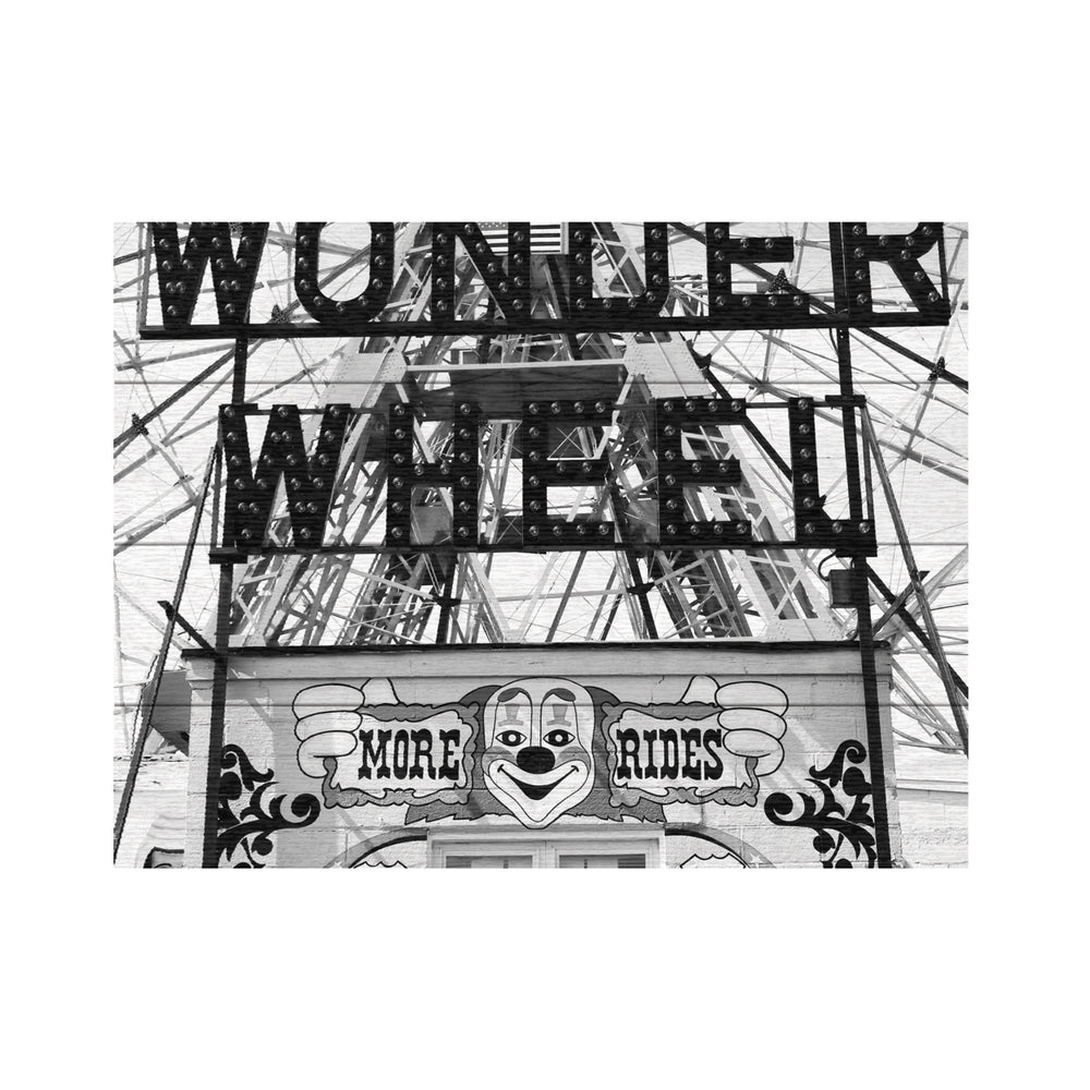 Wall Art 12 x 16 Inches Titled Coney Island Wonder Wheel This Way Ready to Hang Printed on Wooden Planks Image 2