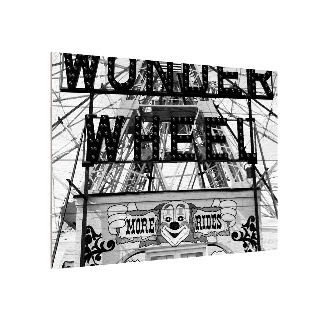 Wall Art 12 x 16 Inches Titled Coney Island Wonder Wheel This Way Ready to Hang Printed on Wooden Planks Image 3
