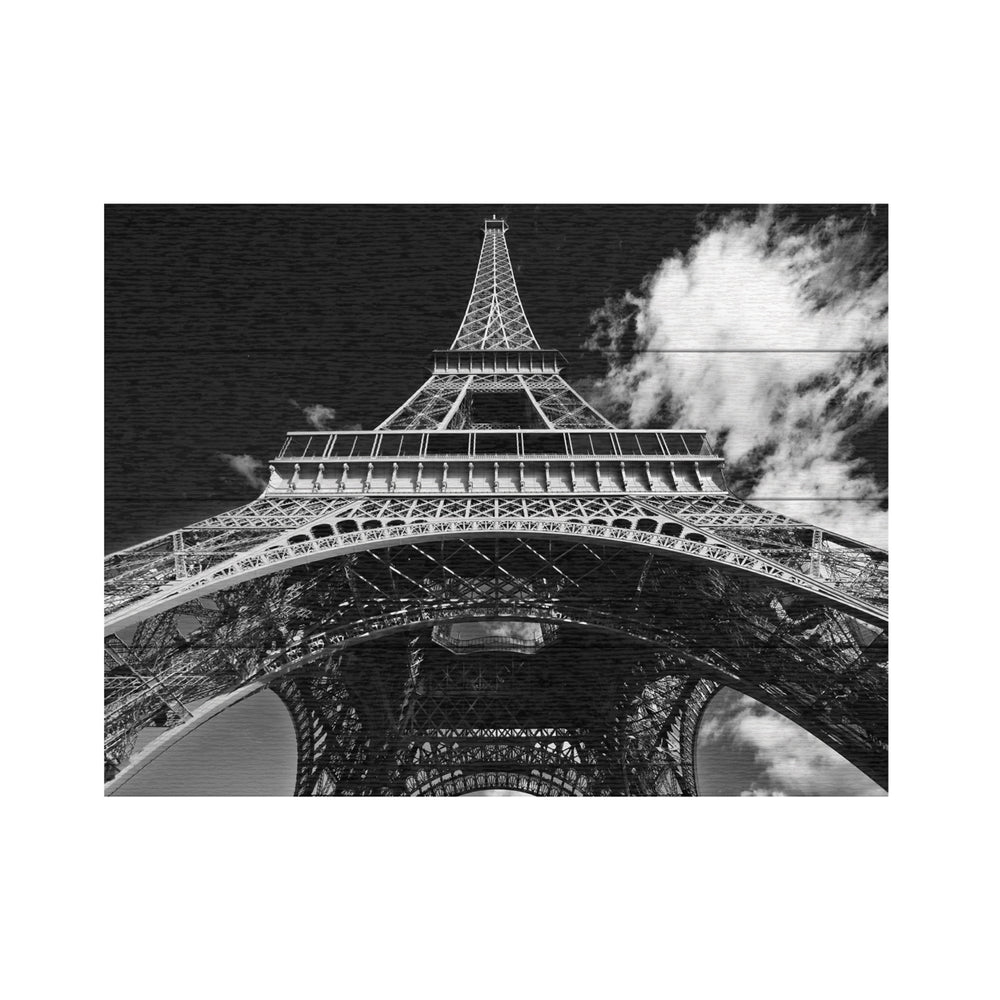 Wall Art 12 x 16 Inches Titled Paris Eiffel Tower 1 Ready to Hang Printed on Wooden Planks Image 2