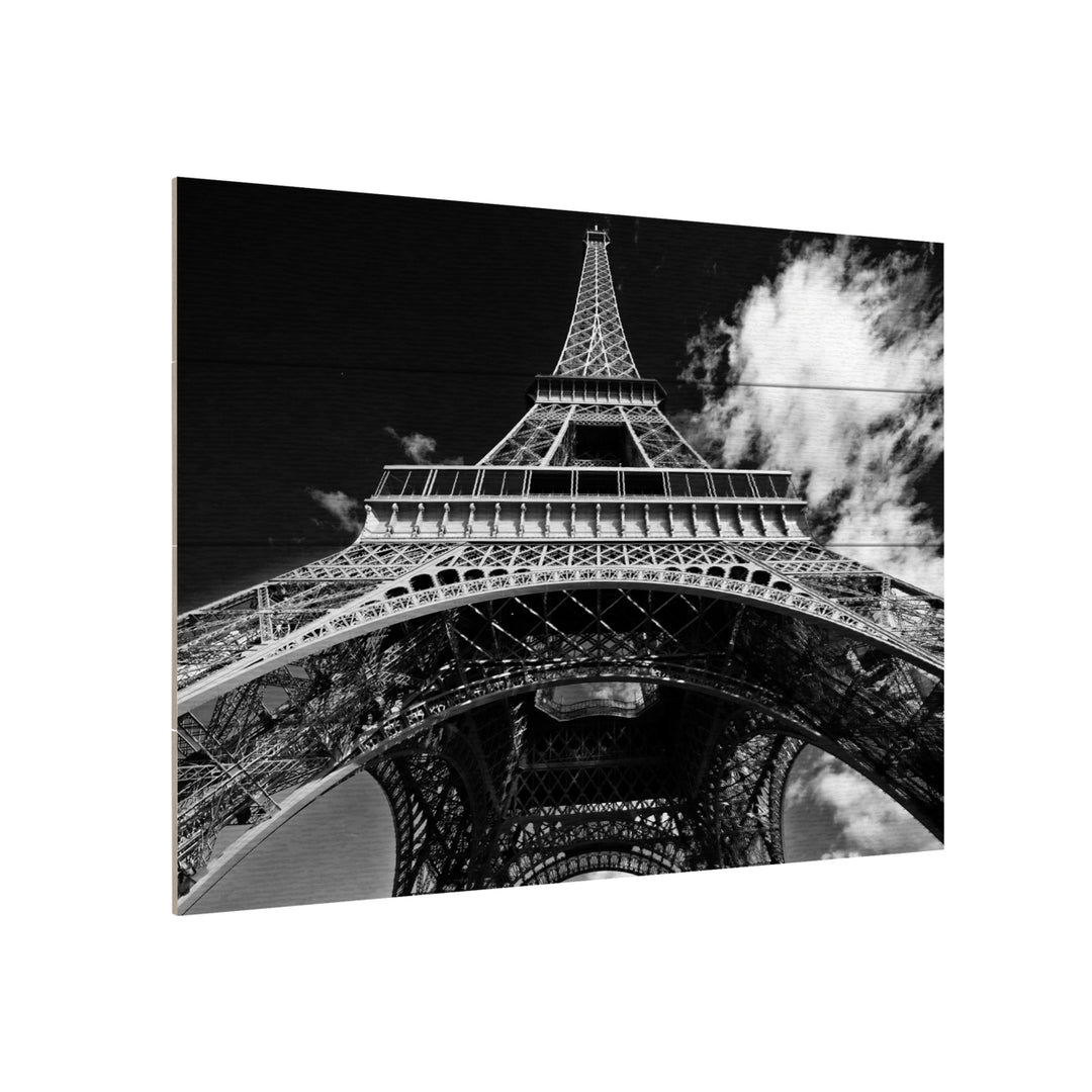 Wall Art 12 x 16 Inches Titled Paris Eiffel Tower 1 Ready to Hang Printed on Wooden Planks Image 3