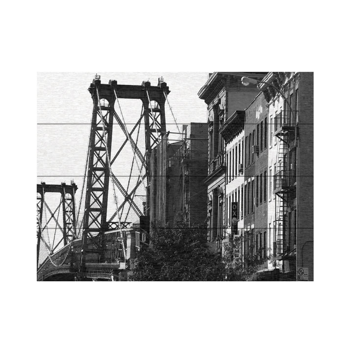 Wall Art 12 x 16 Inches Titled Williamsburg Bridge Ready to Hang Printed on Wooden Planks Image 2