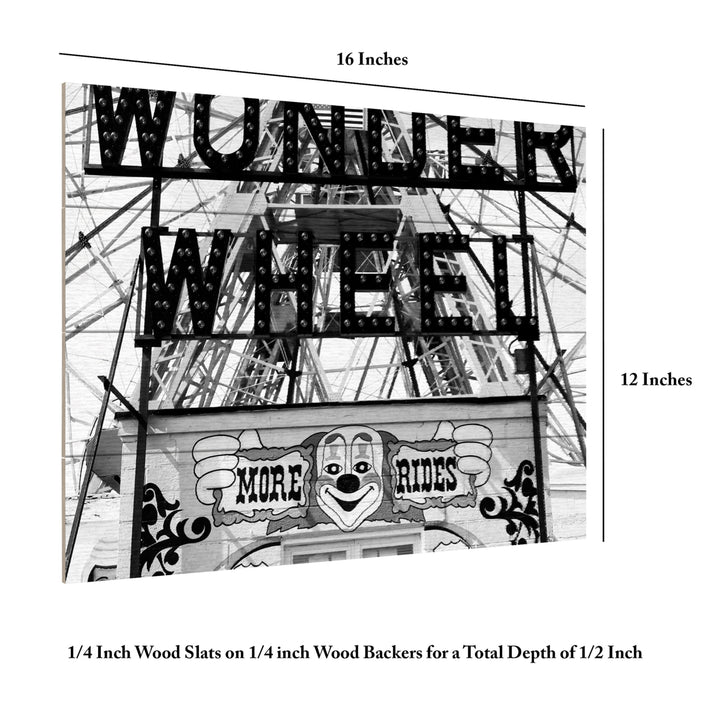Wall Art 12 x 16 Inches Titled Coney Island Wonder Wheel This Way Ready to Hang Printed on Wooden Planks Image 6