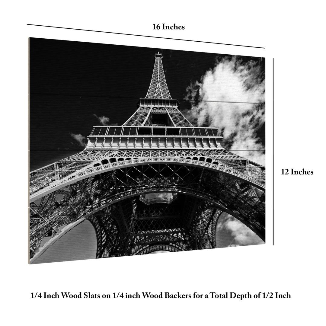 Wall Art 12 x 16 Inches Titled Paris Eiffel Tower 1 Ready to Hang Printed on Wooden Planks Image 6