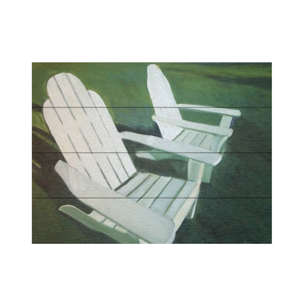 Wall Art 12 x 16 Inches Titled Lawn Chairs Ready to Hang Printed on Wooden Planks Image 2