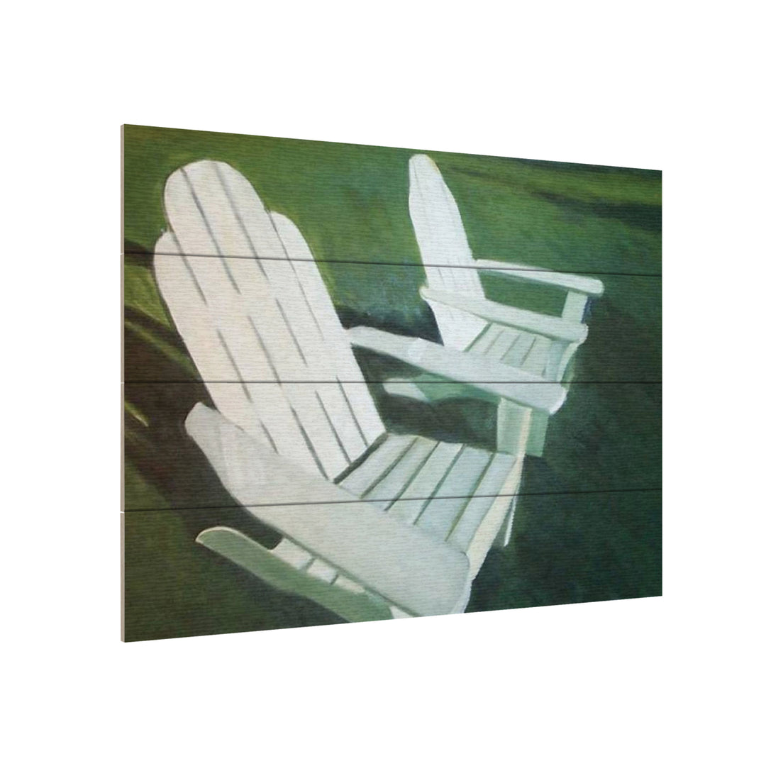 Wall Art 12 x 16 Inches Titled Lawn Chairs Ready to Hang Printed on Wooden Planks Image 3