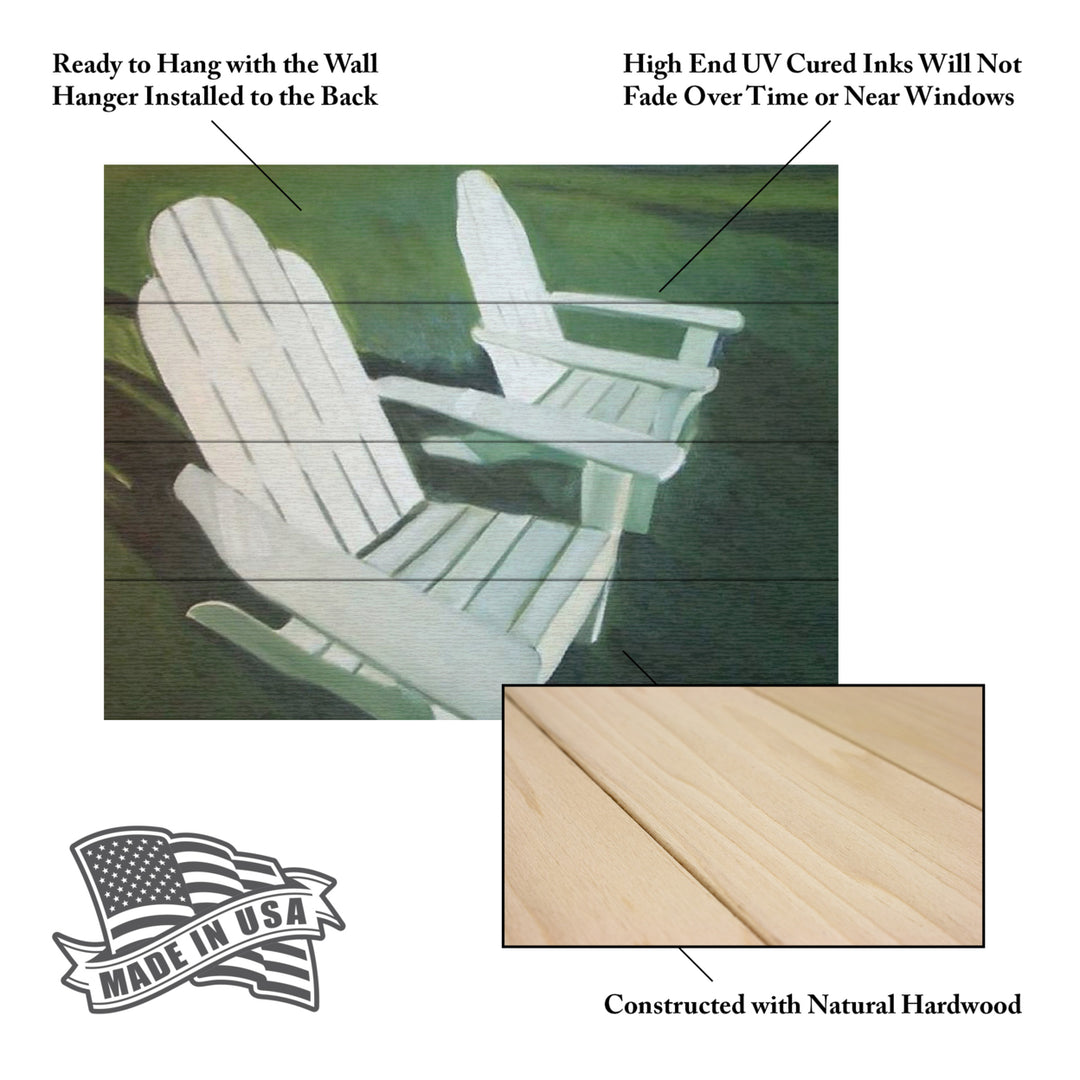 Wall Art 12 x 16 Inches Titled Lawn Chairs Ready to Hang Printed on Wooden Planks Image 5