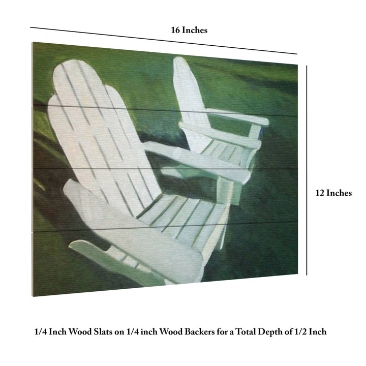 Wall Art 12 x 16 Inches Titled Lawn Chairs Ready to Hang Printed on Wooden Planks Image 6