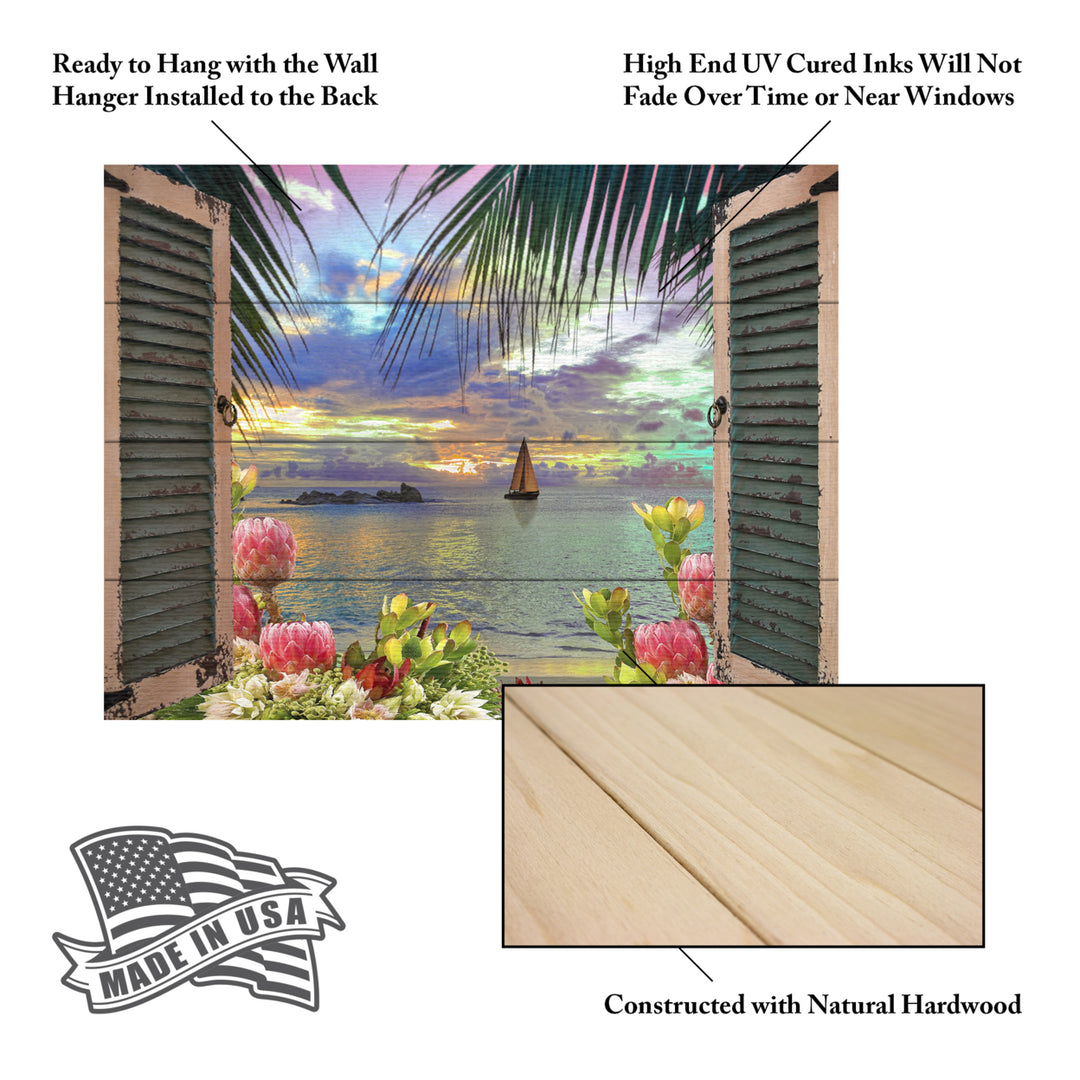 Wall Art 12 x 16 Inches Titled Window to Paradise III Ready to Hang Printed on Wooden Planks Image 5