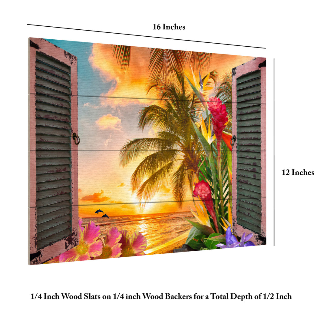 Wall Art 12 x 16 Inches Titled Window to Paradise II Ready to Hang Printed on Wooden Planks Image 6