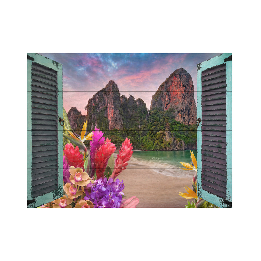Wall Art 12 x 16 Inches Titled Window to Paradise VI Ready to Hang Printed on Wooden Planks Image 2