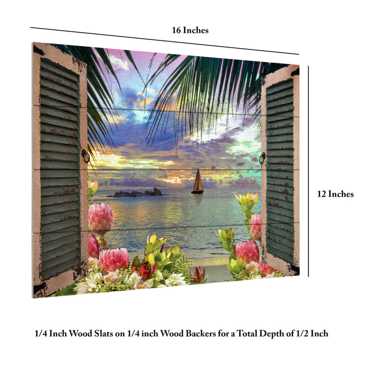 Wall Art 12 x 16 Inches Titled Window to Paradise III Ready to Hang Printed on Wooden Planks Image 6