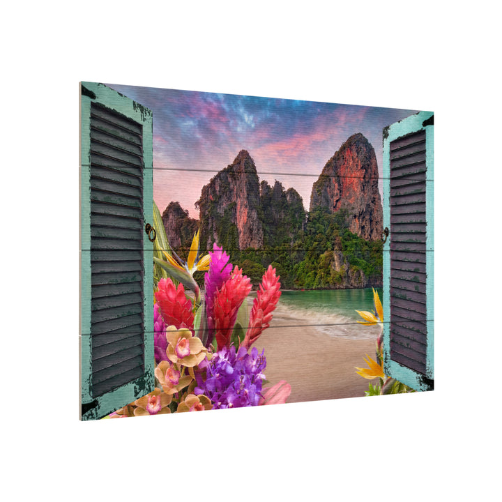 Wall Art 12 x 16 Inches Titled Window to Paradise VI Ready to Hang Printed on Wooden Planks Image 3