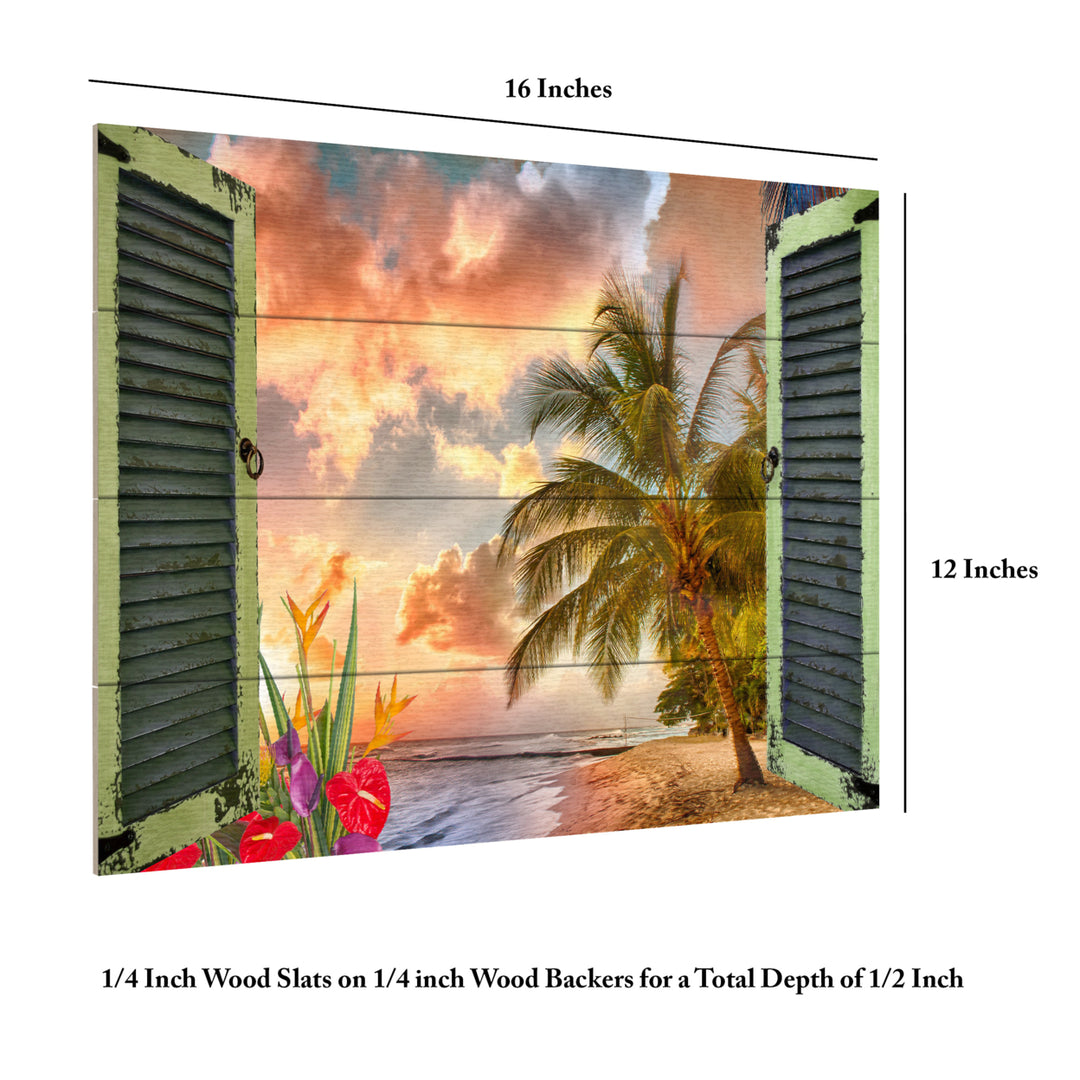 Wall Art 12 x 16 Inches Titled Window to Paradise IV Ready to Hang Printed on Wooden Planks Image 6