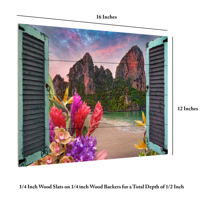 Wall Art 12 x 16 Inches Titled Window to Paradise VI Ready to Hang Printed on Wooden Planks Image 6