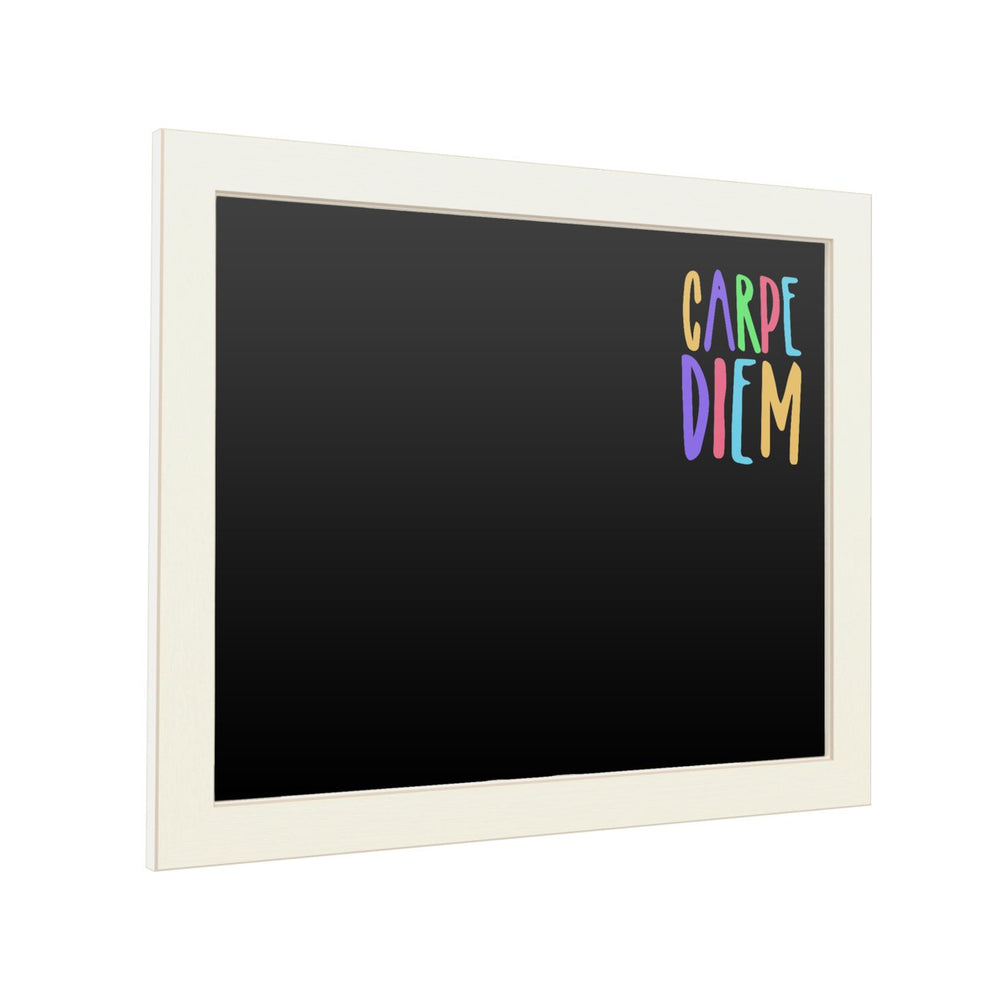 16 x 20 Chalk Board with Printed Artwork - Carpe Diem Color White Board - Ready to Hang Chalkboard Image 2