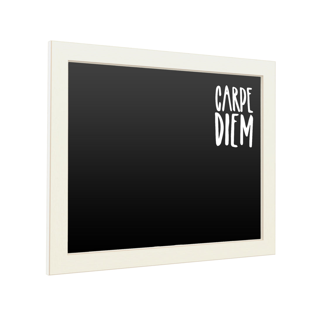 16 x 20 Chalk Board with Printed Artwork - Carpe Diem White Board - Ready to Hang Chalkboard Image 2