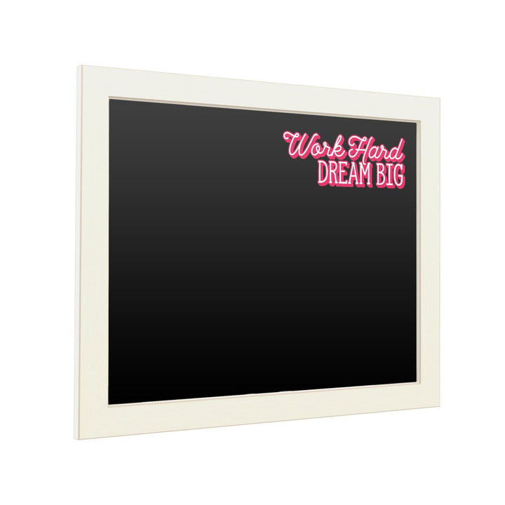 16 x 20 Chalk Board with Printed Artwork - Work Hard Dream Big Red White Board - Ready to Hang Chalkboard Image 2