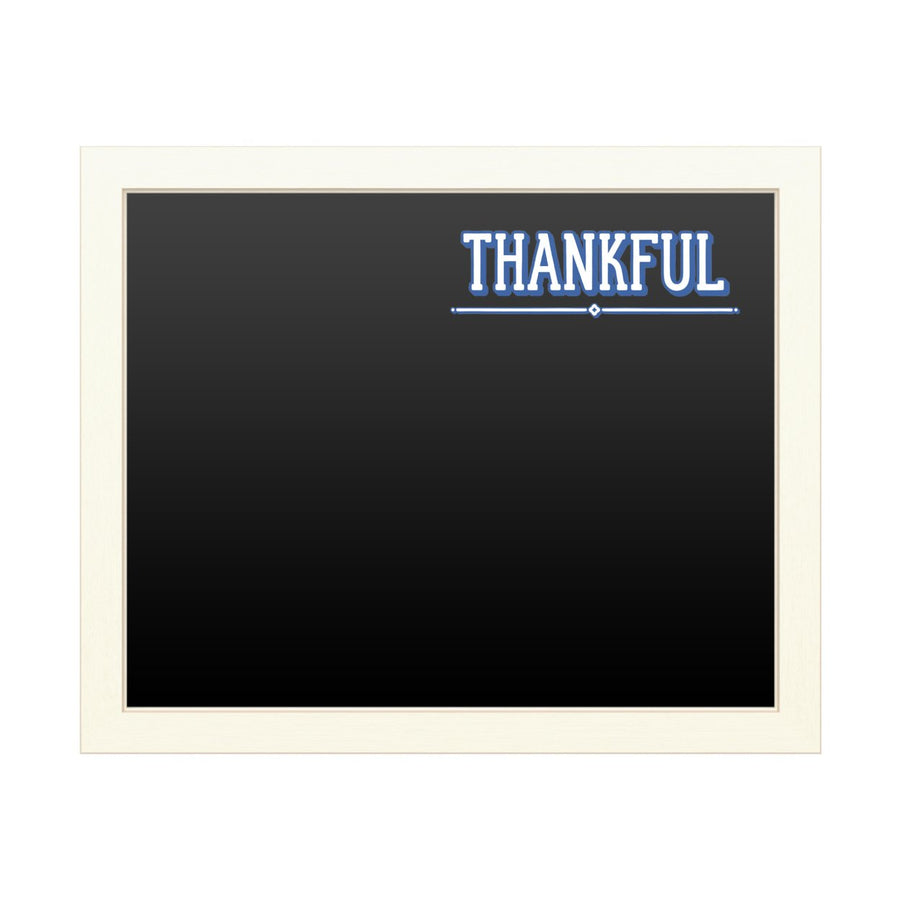 16 x 20 Chalk Board with Printed Artwork - Thankful Blue White Board - Ready to Hang Chalkboard Image 1