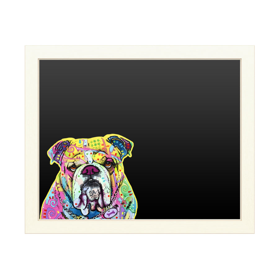 16 x 20 Chalk Board with Printed Artwork - Dean Russo The Bulldog White Board - Ready to Hang Chalkboard Image 1