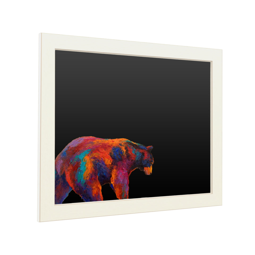 16 x 20 Chalk Board with Printed Artwork - Marion Rose Daily Rounds Black Bear White Board - Ready to Hang Chalkboard Image 2