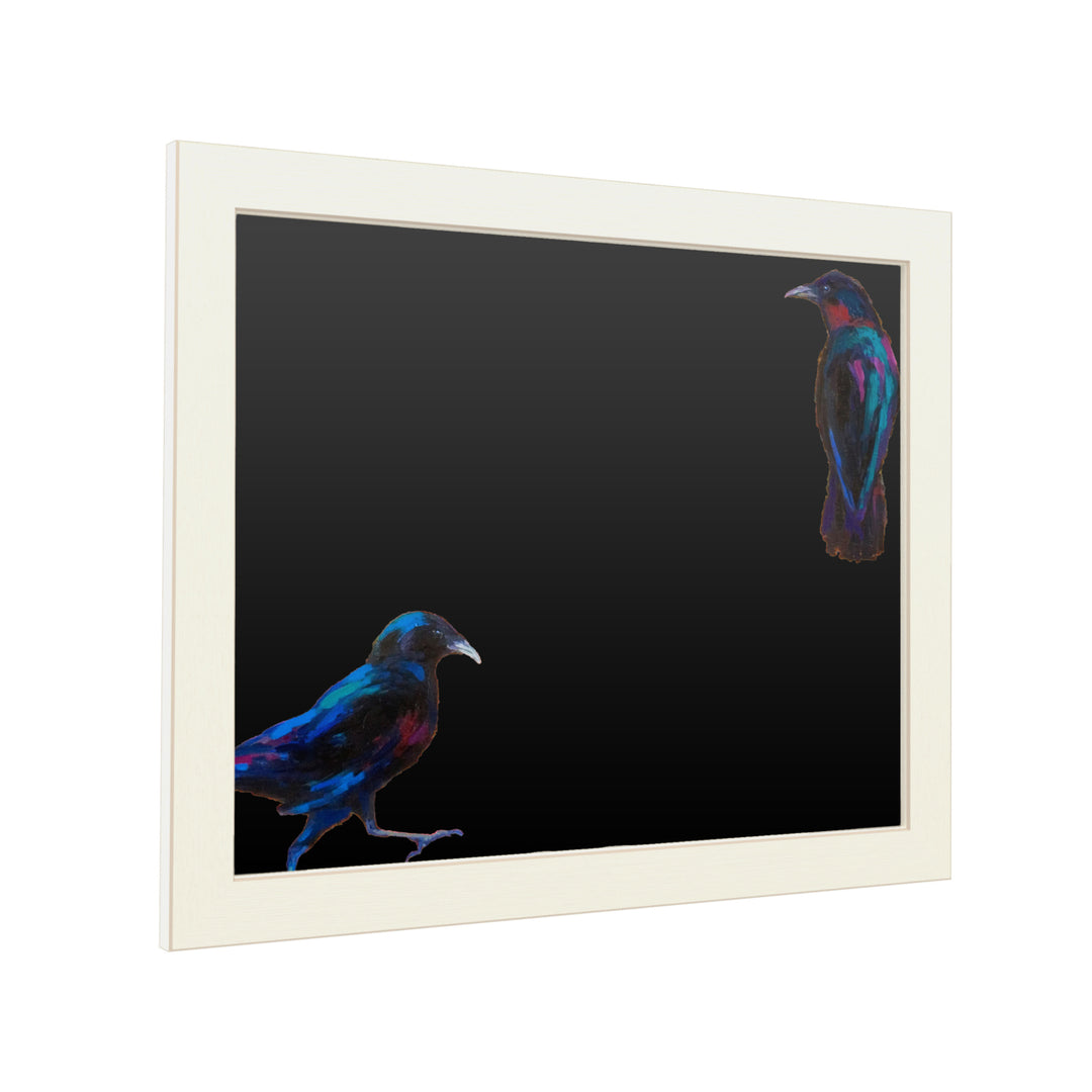 16 x 20 Chalk Board with Printed Artwork - Marion Rose Crows 9 White Board - Ready to Hang Chalkboard Image 2